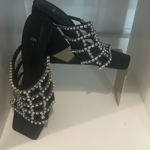 Zara rhinestone heeled sandals - Picture 4 of 7
